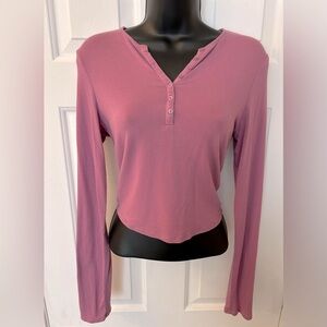 Out from Under Mauve Long Sleeve crop Top